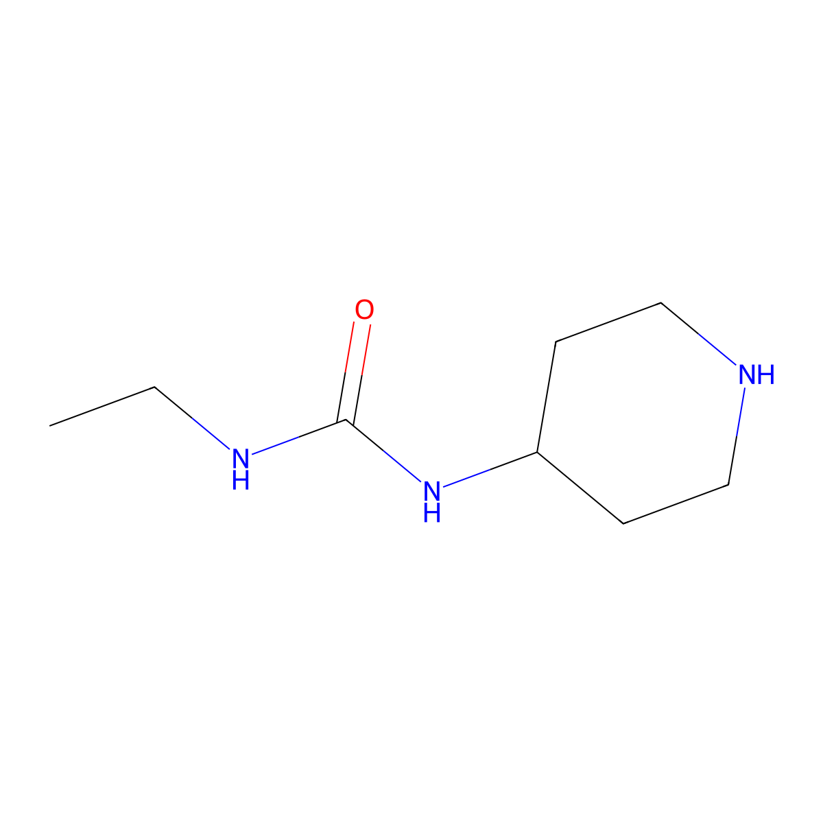 3-Ethyl-1-(piperidin-4-yl)urea molecular structure, CAS 845775-44-2