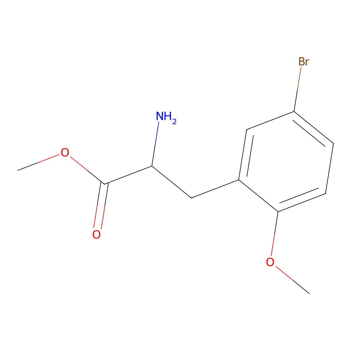 Methyl 2-amino-3-(5-bromo-2-methoxyphenyl)propanoate molecular structure, CAS 845776-34-3