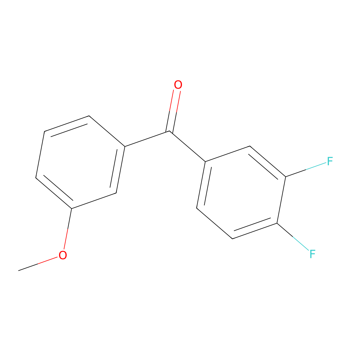 (3,4-Difluorophenyl)(3-methoxyphenyl)methanone molecular structure, CAS 845780-97-4