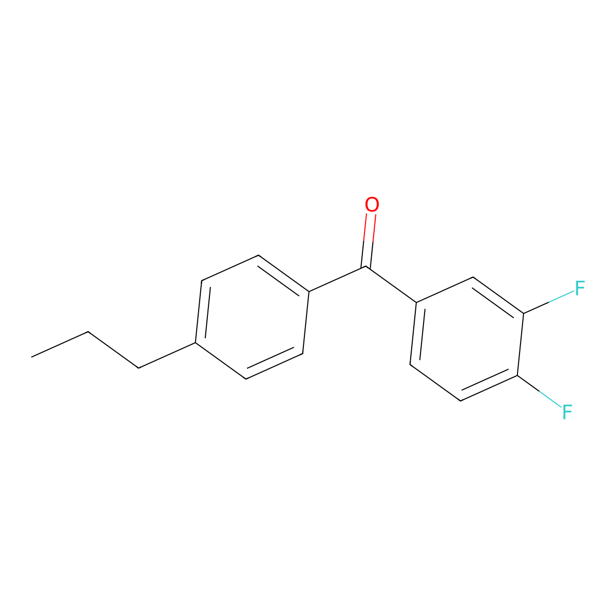 3,4-Difluoro-4'-n-propylbenzophenone molecular structure, CAS 845781-03-5