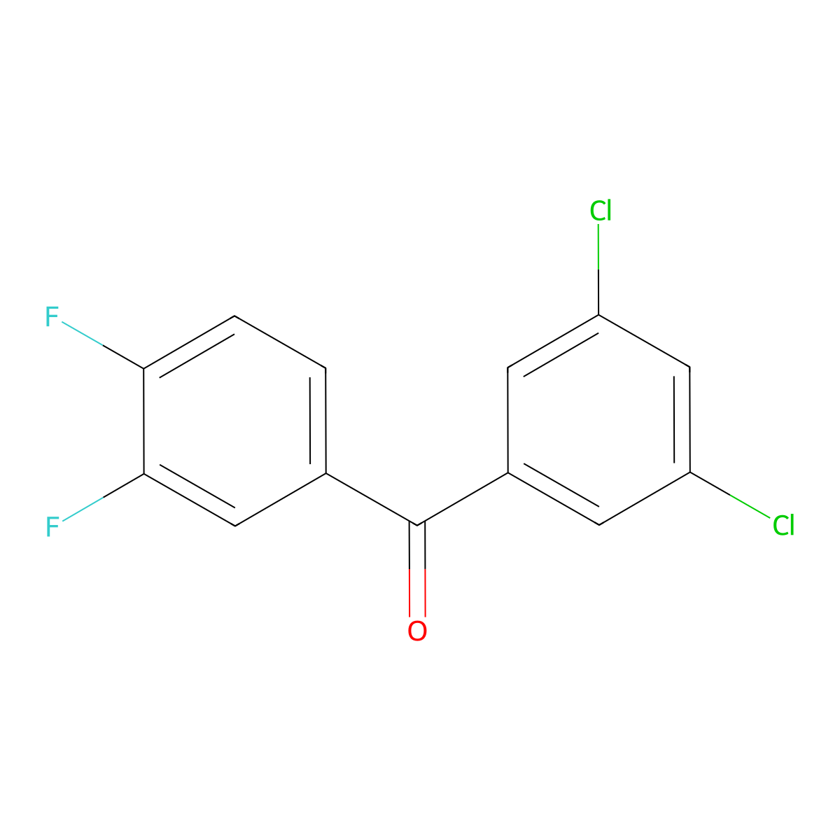 3,5-Dichloro-3',4'-difluorobenzophenone molecular structure, CAS 845781-05-7