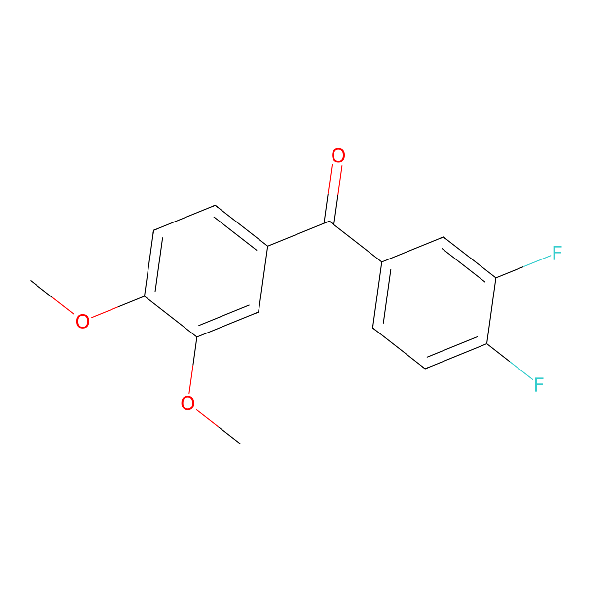 3,4-Difluoro-3',4'-dimethoxybenzophenone molecular structure, CAS 845781-07-9