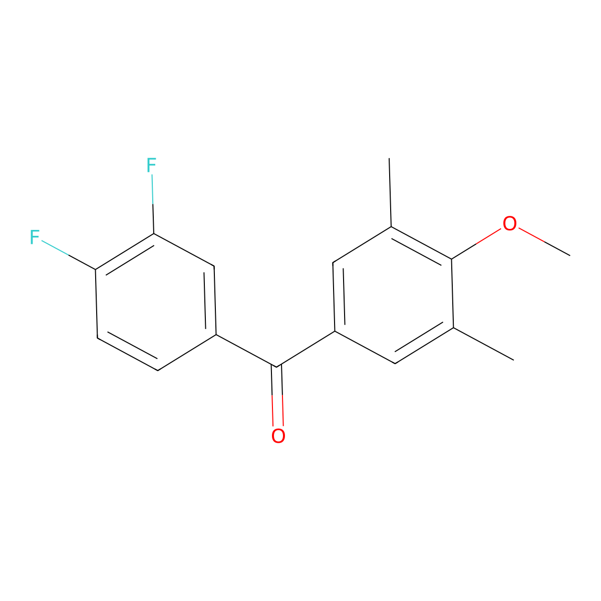 3,4-Difluoro-3',5'-dimethyl-4'-methoxybenzophenone molecular structure, CAS 845781-08-0