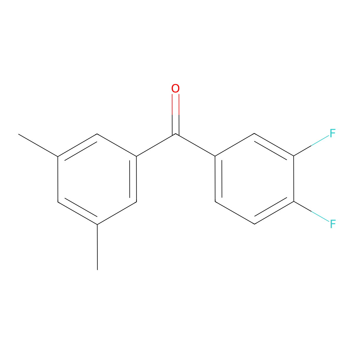 3,4-Difluoro-3',5'-dimethylbenzophenone molecular structure, CAS 845781-09-1