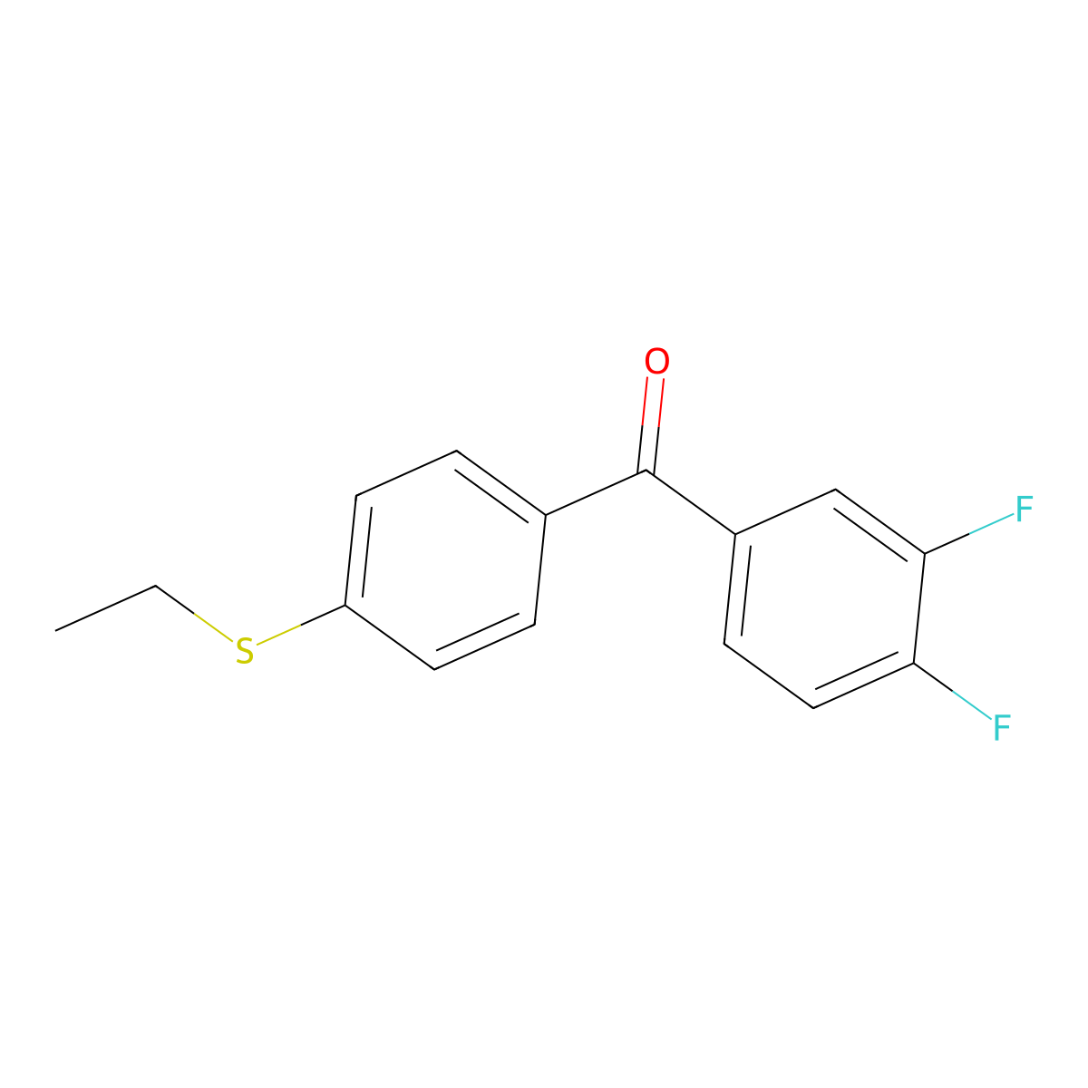 3,4-Difluoro-4'-(ethylthio)benzophenone molecular structure, CAS 845781-10-4