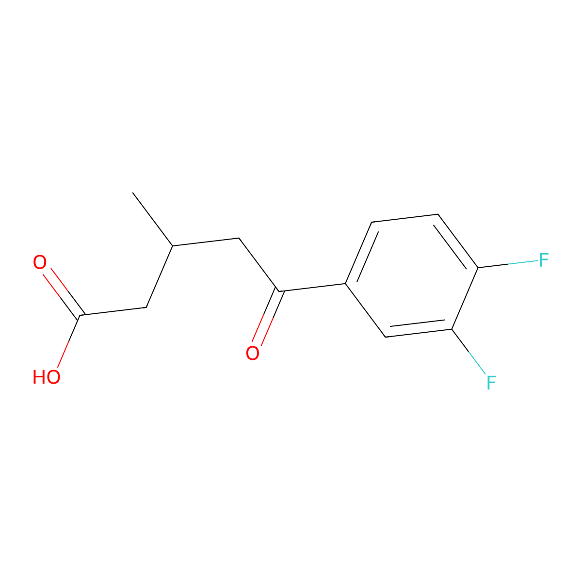5-(3,4-Difluorophenyl)-3-methyl-5-oxovaleric acid molecular structure, CAS 845781-43-3
