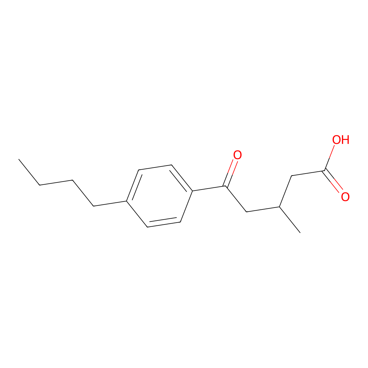 5-(4-Butylphenyl)-3-methyl-5-oxopentanoic acid molecular structure, CAS 845781-46-6