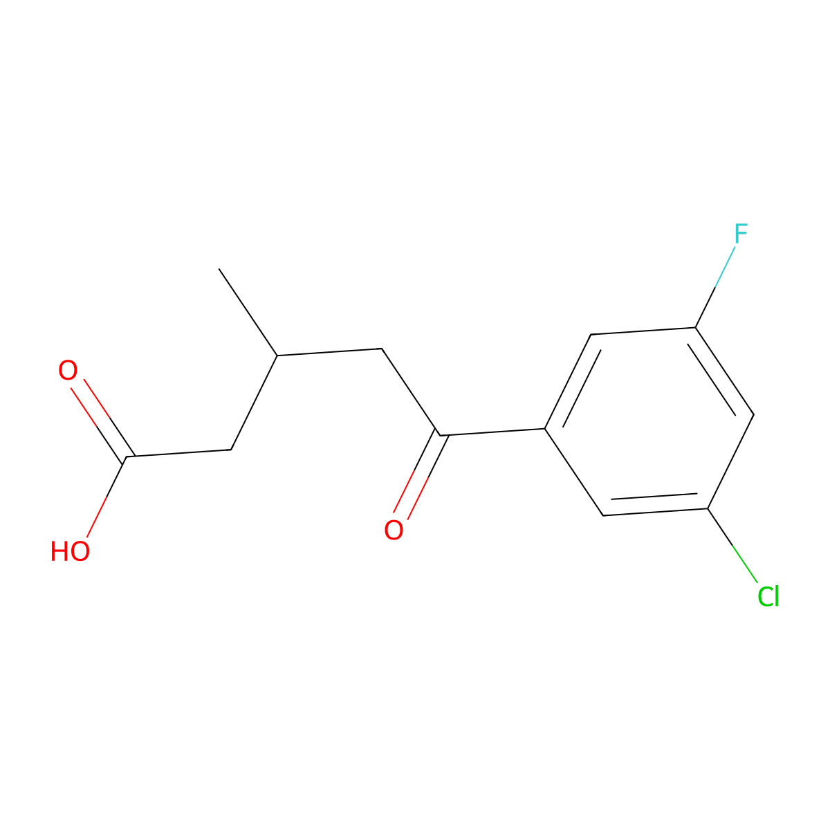 5-(3-Chloro-5-fluorophenyl)-3-methyl-5-oxopentanoic acid molecular structure, CAS 845781-49-9