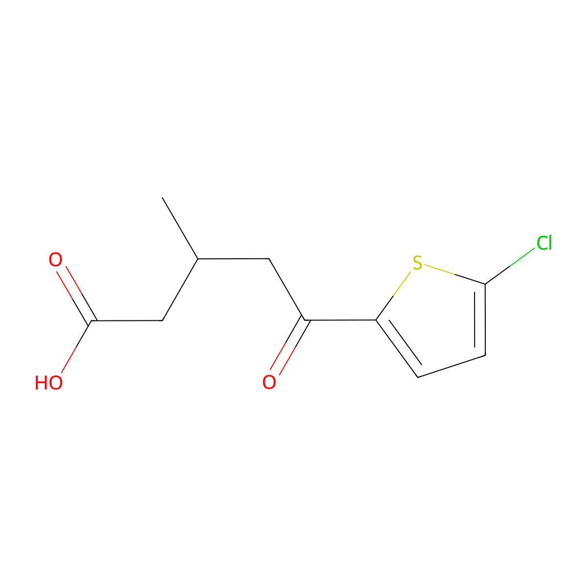 5-(5-Chloro-2-thienyl)-3-methyl-5-oxovaleric acid molecular structure, CAS 845781-52-4