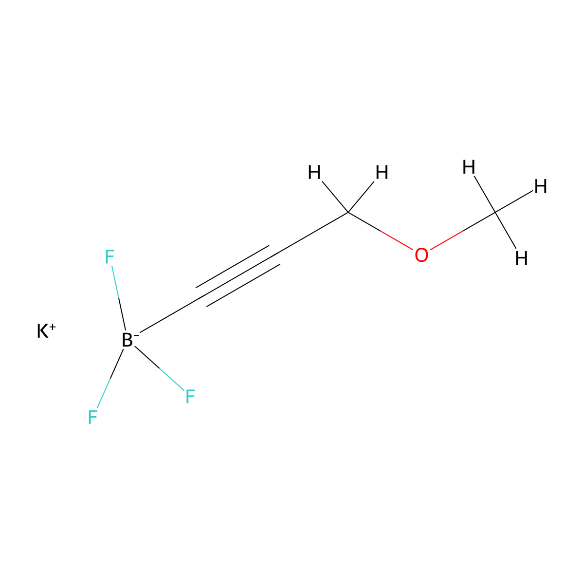 Potassium trifluoro(3-methoxyprop-1-yn-1-yl)boranuide molecular structure, CAS 845783-89-3
