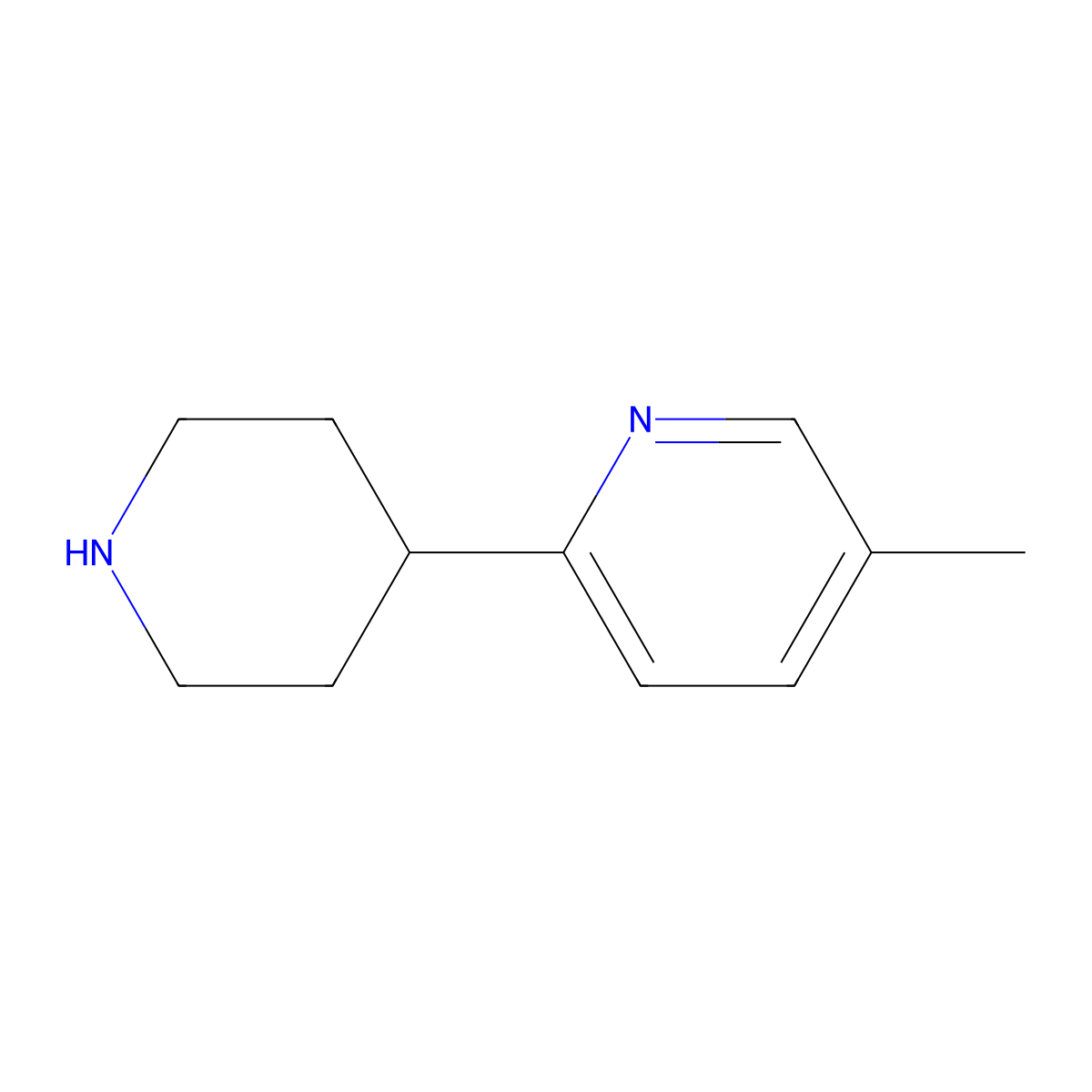 5-Methyl-2-(piperidin-4-yl)pyridine molecular structure, CAS 845788-25-2