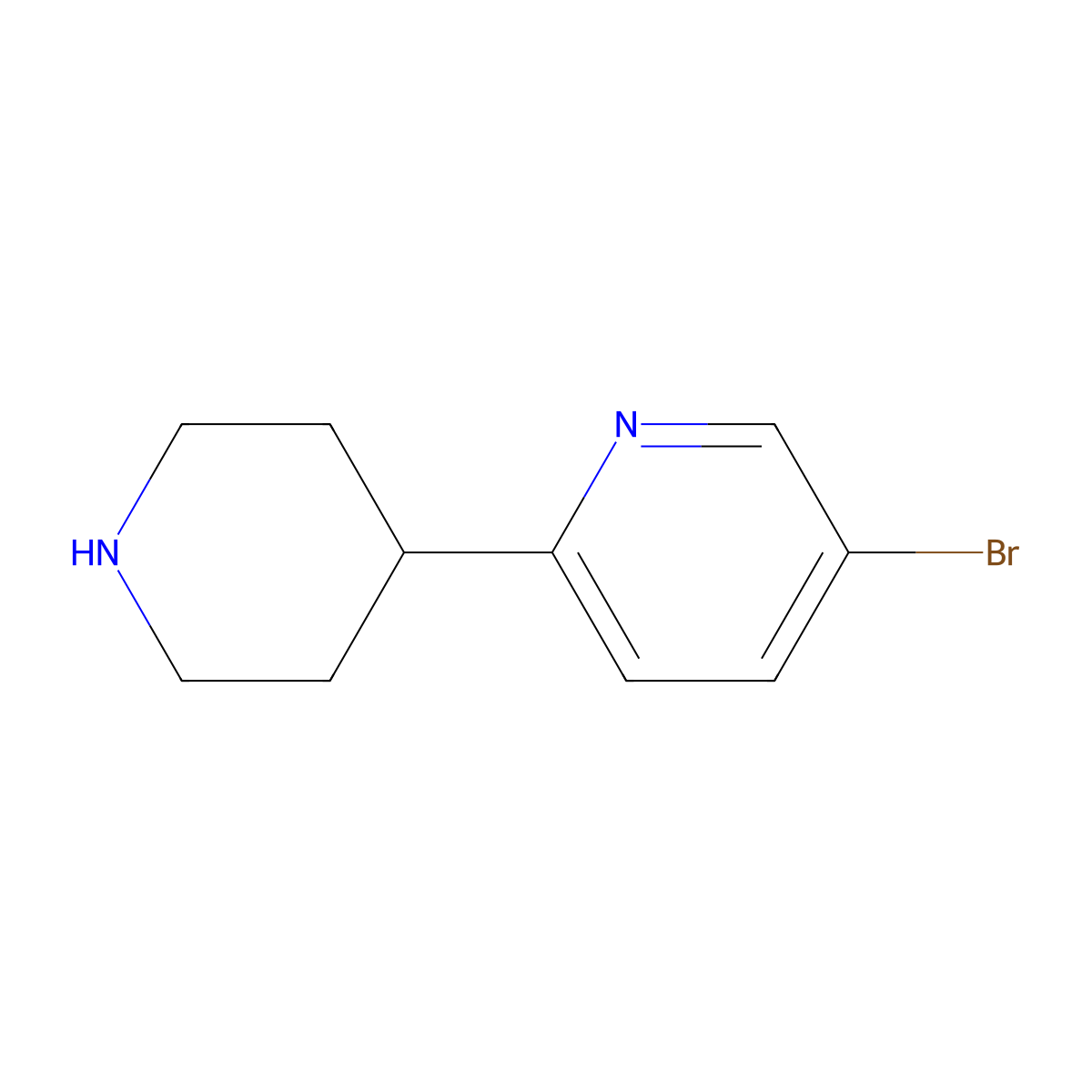 5-Bromo-2-(piperidin-4-YL)pyridine molecular structure, CAS 845788-60-5