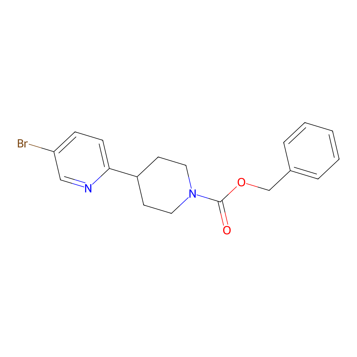 Benzyl 4-(5-bromopyridin-2-yl)piperidine-1-carboxylate molecular structure, CAS 845788-81-0