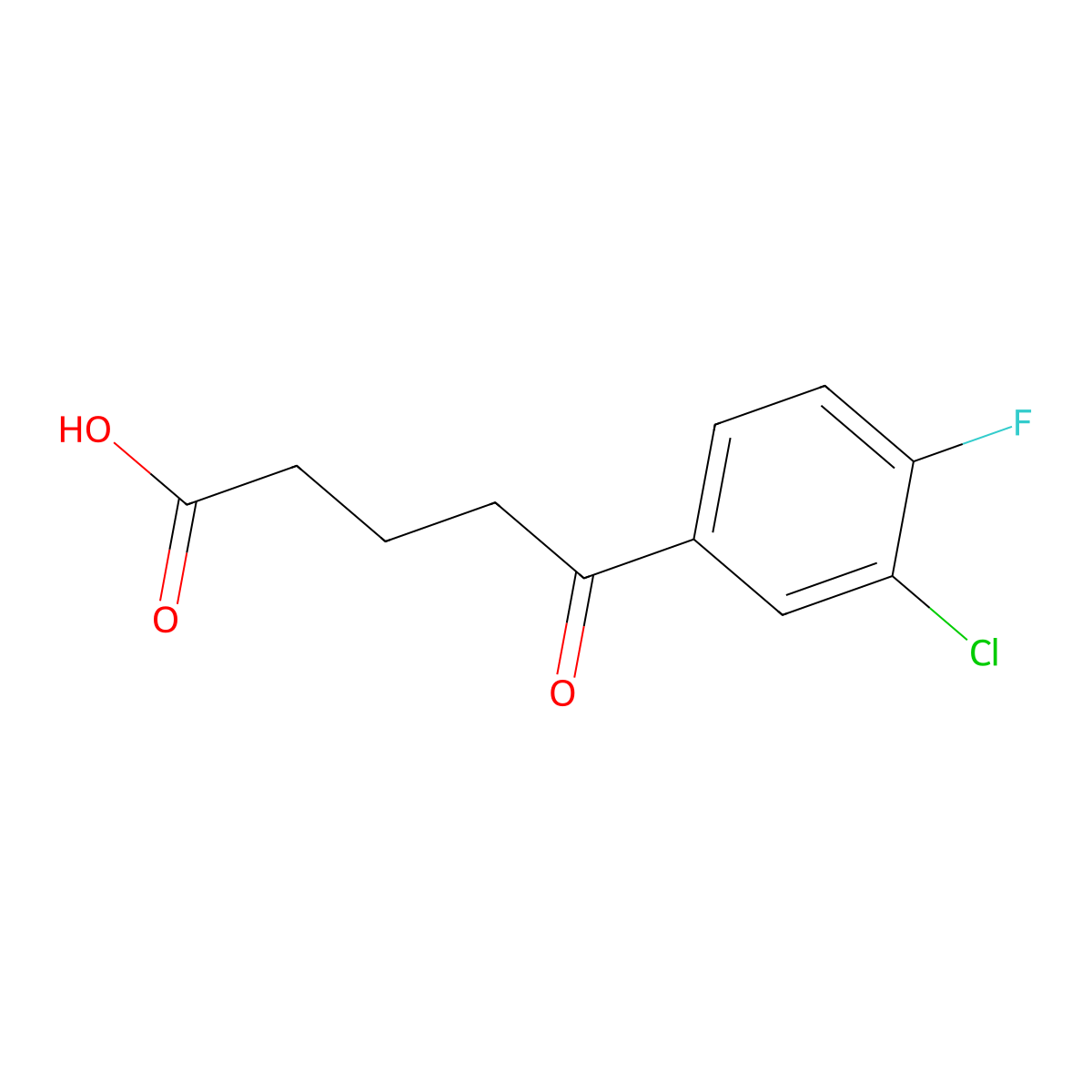 5-(3-Chloro-4-fluorophenyl)-5-oxopentanoic acid molecular structure, CAS 845790-41-2