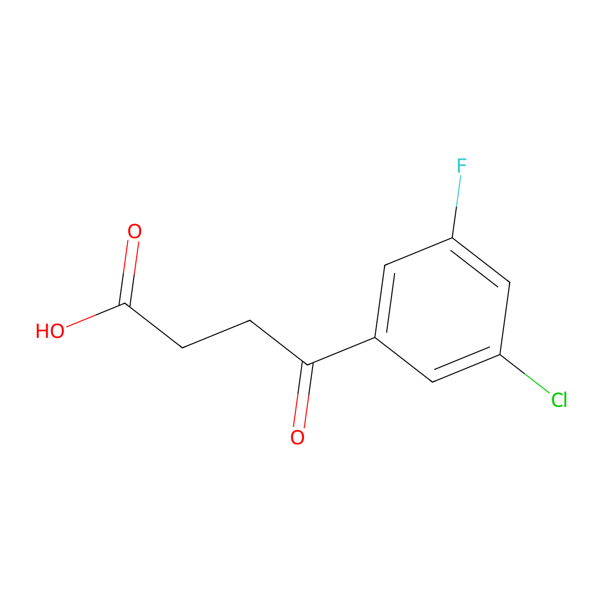 4-(3-Chloro-5-fluorophenyl)-4-oxobutyric acid molecular structure, CAS 845790-47-8