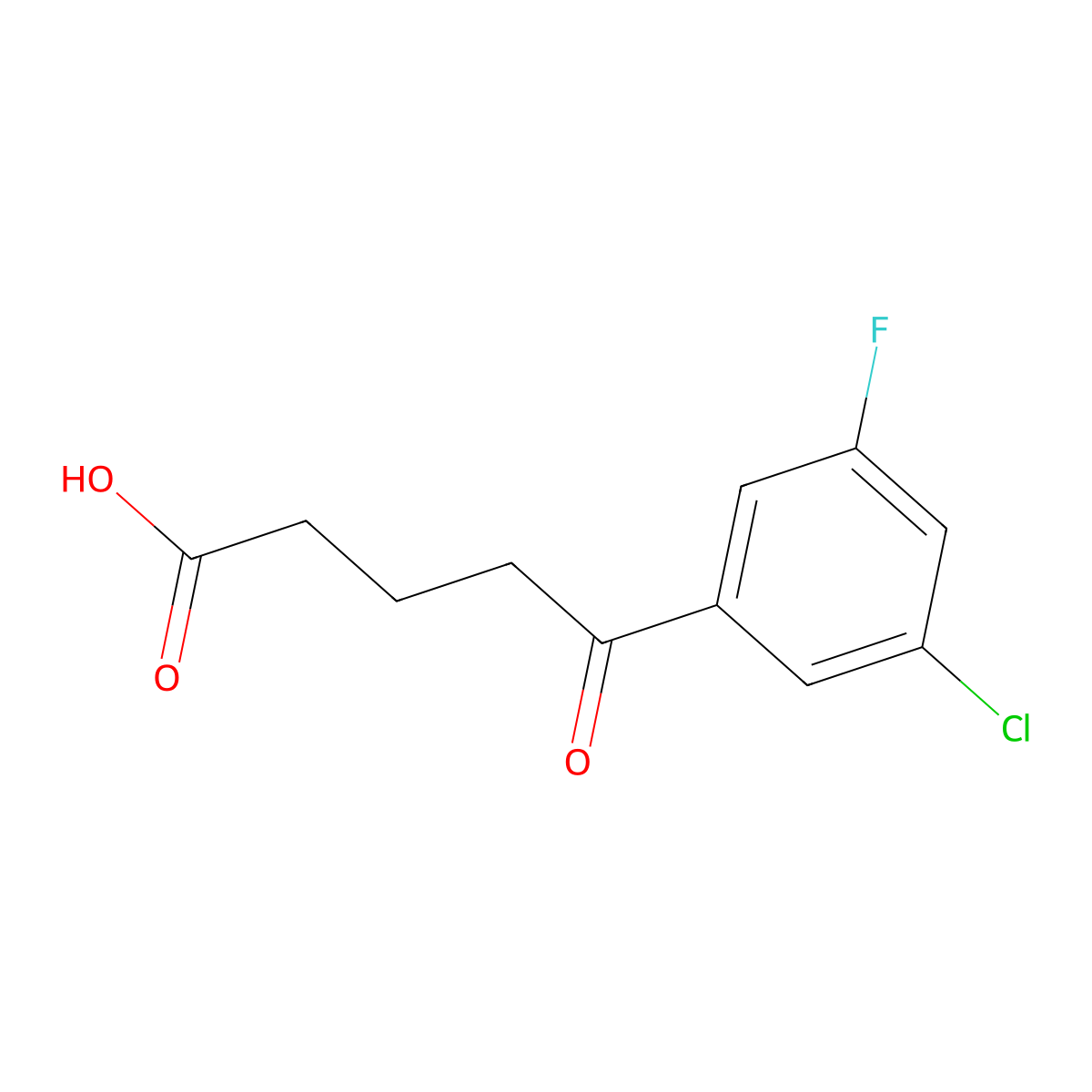 5-(3-Chloro-5-fluorophenyl)-5-oxovaleric acid molecular structure, CAS 845790-48-9