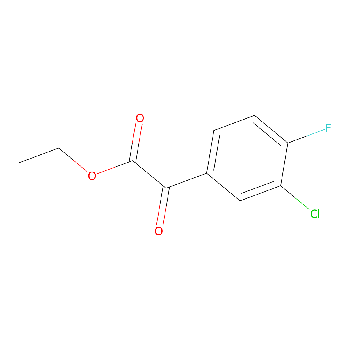 Ethyl 3-chloro-4-fluorobenzoylformate molecular structure, CAS 845790-53-6