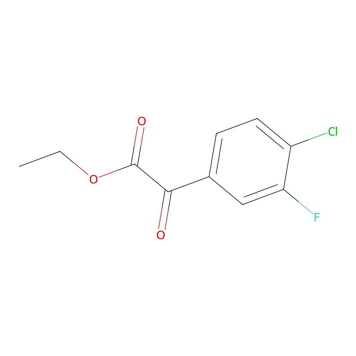 Ethyl 4-chloro-3-fluorobenzoylformate molecular structure, CAS 845790-56-9