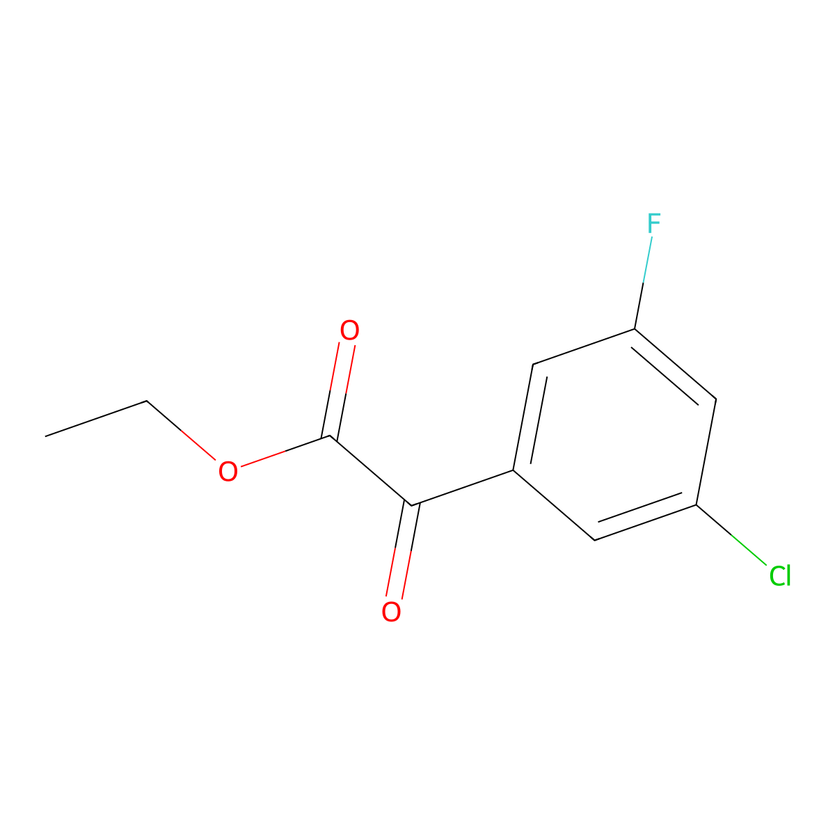 Ethyl 3-chloro-5-fluorobenzoylformate molecular structure, CAS 845790-57-0