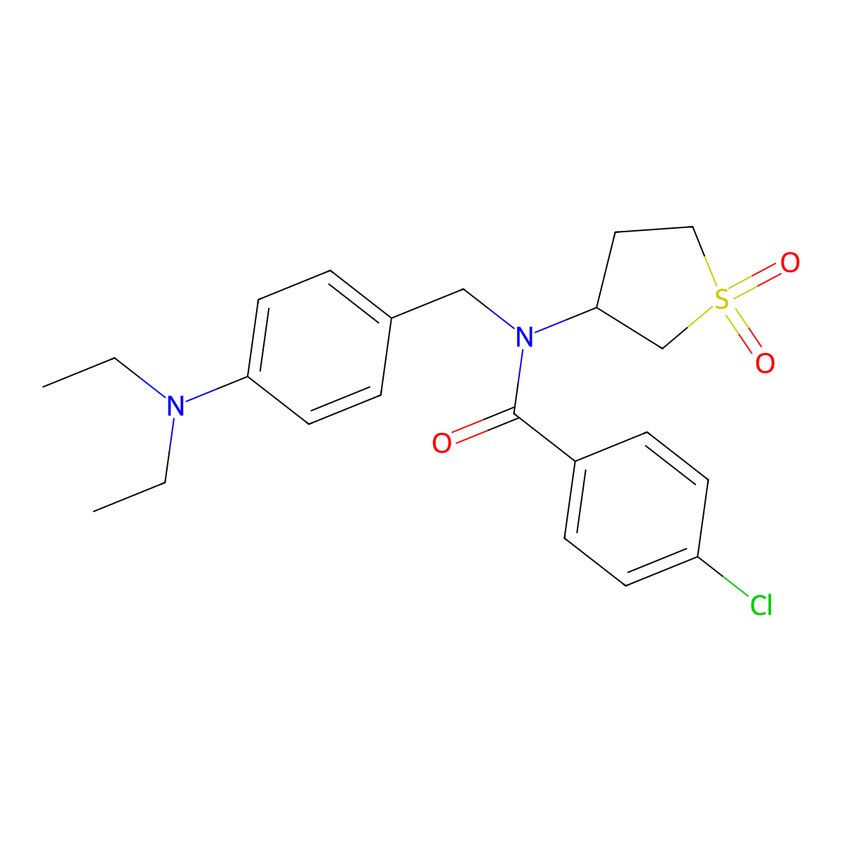 4-chloro-N-[4-(diethylamino)benzyl]-N-(1,1-dioxidotetrahydrothiophen-3-yl)benzamide molecular structure, CAS 845798-90-5