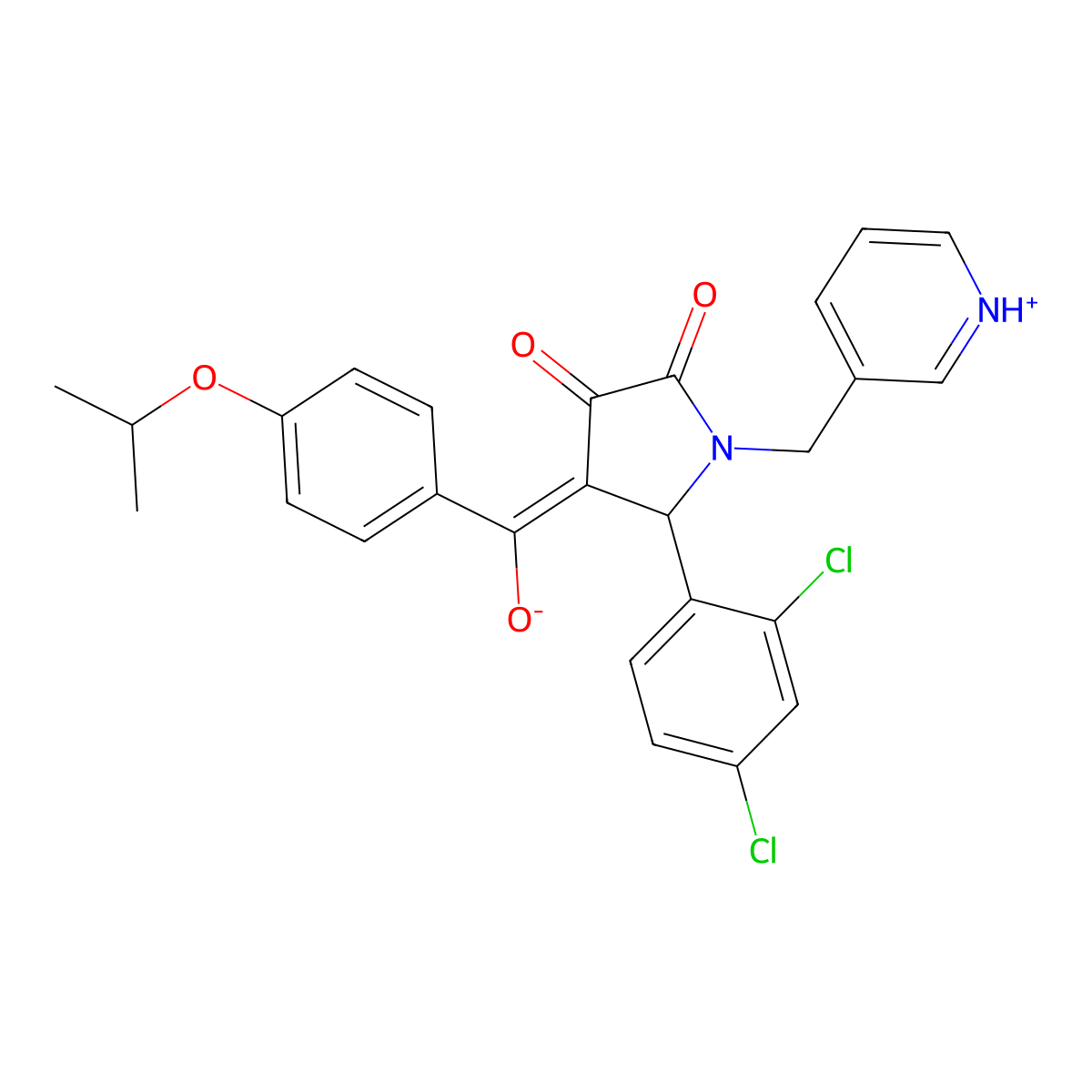 5-(2,4-dichlorophenyl)-3-hydroxy-4-[4-(propan-2-yloxy)benzoyl]-1-[(pyridin-3-yl)methyl]-2,5-dihydro-1H-pyrrol-2-one molecular structure, CAS 845799-52-2