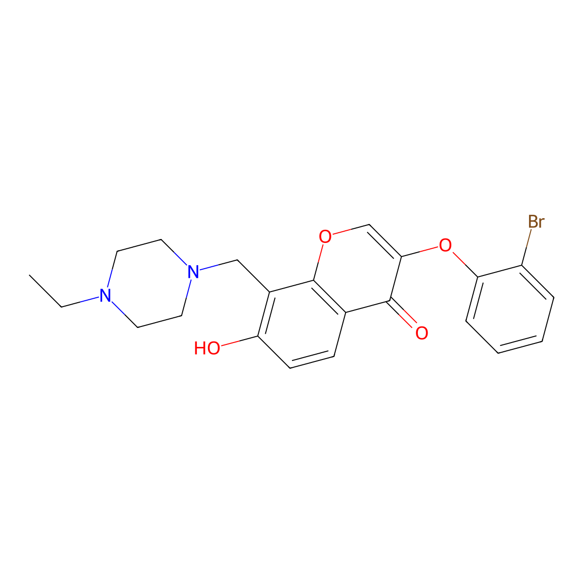 3-(2-bromophenoxy)-8-((4-ethylpiperazin-1-yl)methyl)-7-hydroxy-4H-chromen-4-one molecular structure, CAS 845800-94-4