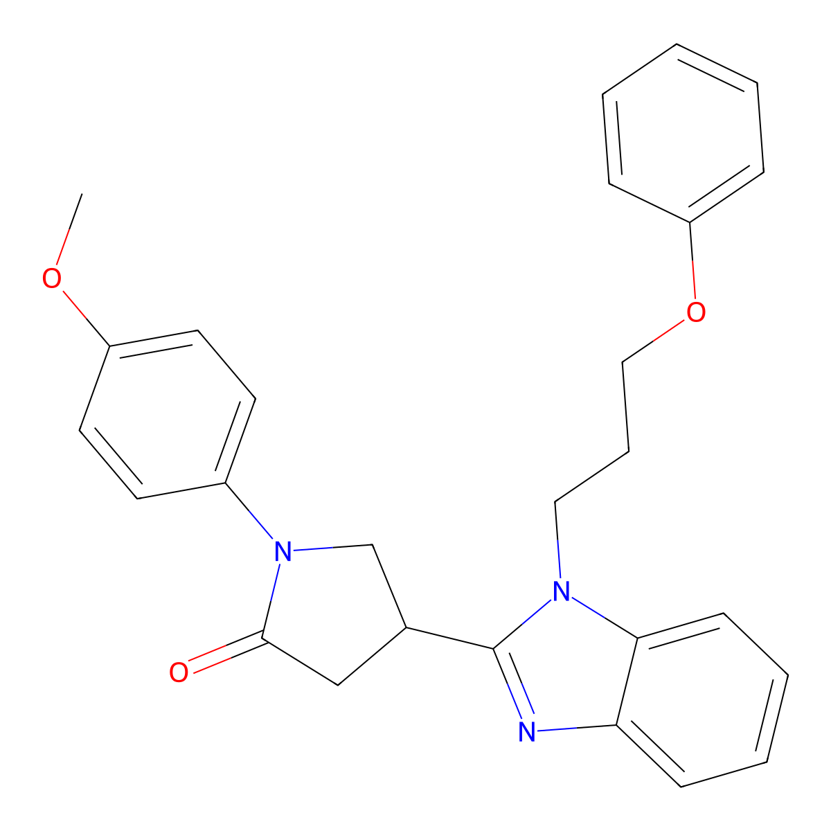 1-(4-Methoxyphenyl)-4-[1-(3-phenoxypropyl)benzimidazol-2-yl]pyrrolidin-2-one molecular structure, CAS 845801-76-5