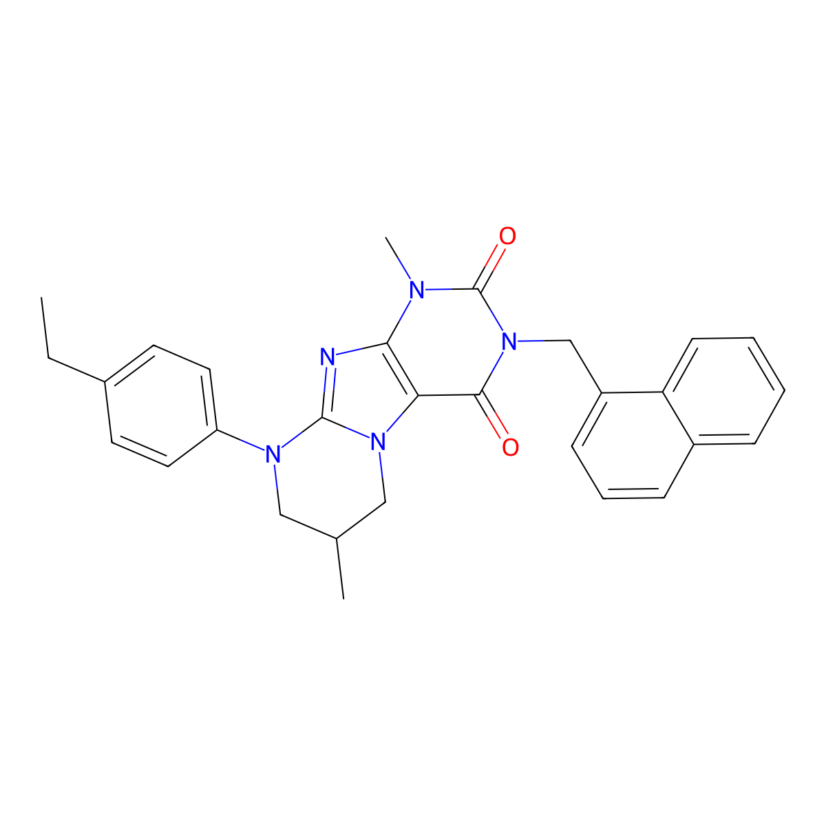 9-(4-ethylphenyl)-1,7-dimethyl-3-(naphthalen-1-ylmethyl)-7,8-dihydro-6H-purino[7,8-a]pyrimidine-2,4-dione molecular structure, CAS 845803-38-5
