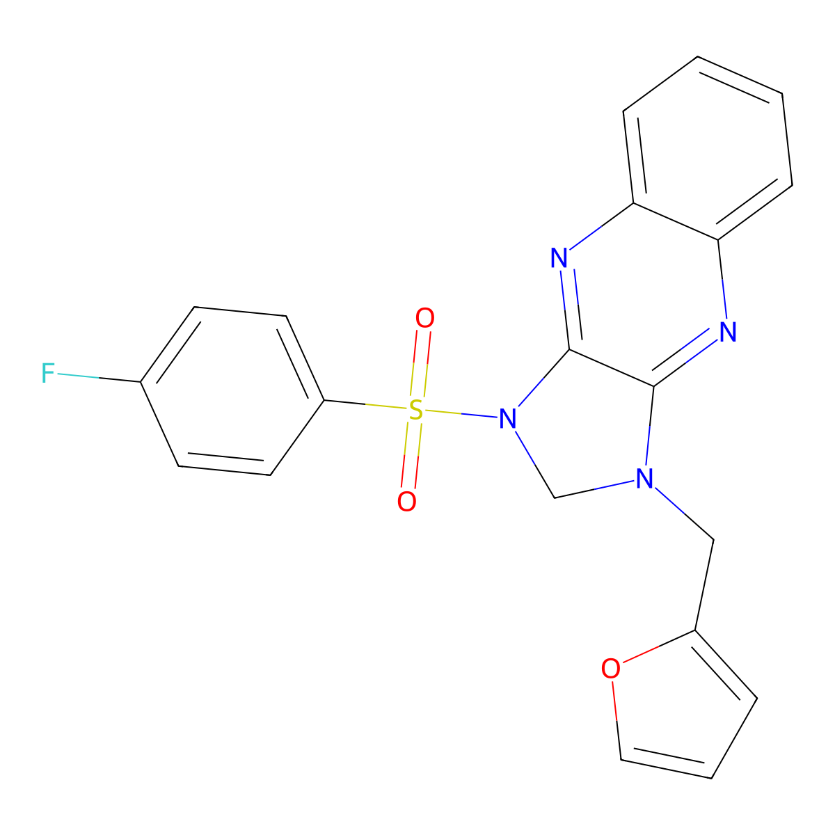 1-((4-fluorophenyl)sulfonyl)-3-(furan-2-ylmethyl)-2,3-dihydro-1H-imidazo[4,5-b]quinoxaline molecular structure, CAS 845803-97-6