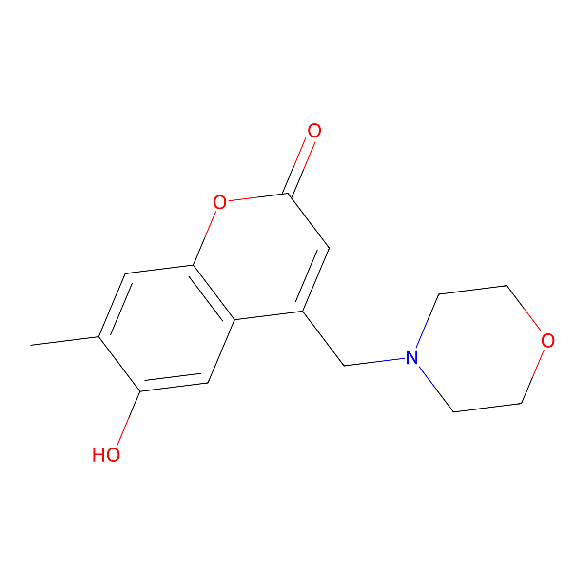 6-Hydroxy-7-methyl-4-(morpholin-4-ylmethyl)chromen-2-one molecular structure, CAS 845804-04-8