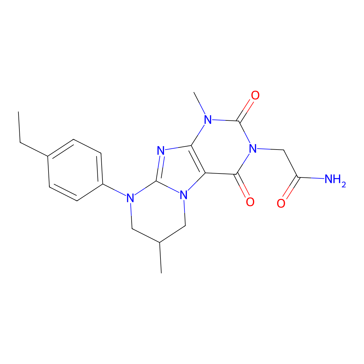 2-[9-(4-ethylphenyl)-1,7-dimethyl-2,4-dioxo-7,8-dihydro-6H-purino[7,8-a]pyrimidin-3-yl]acetamide molecular structure, CAS 845804-23-1