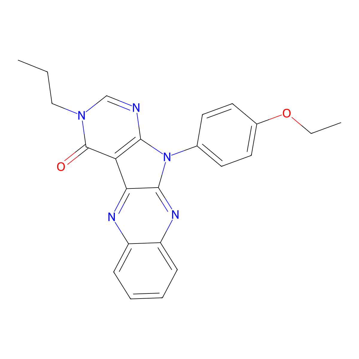 11-(4-ethoxyphenyl)-3-propyl-3,11-dihydro-4H-pyrimido[5',4':4,5]pyrrolo[2,3-b]quinoxalin-4-one molecular structure, CAS 845805-89-2