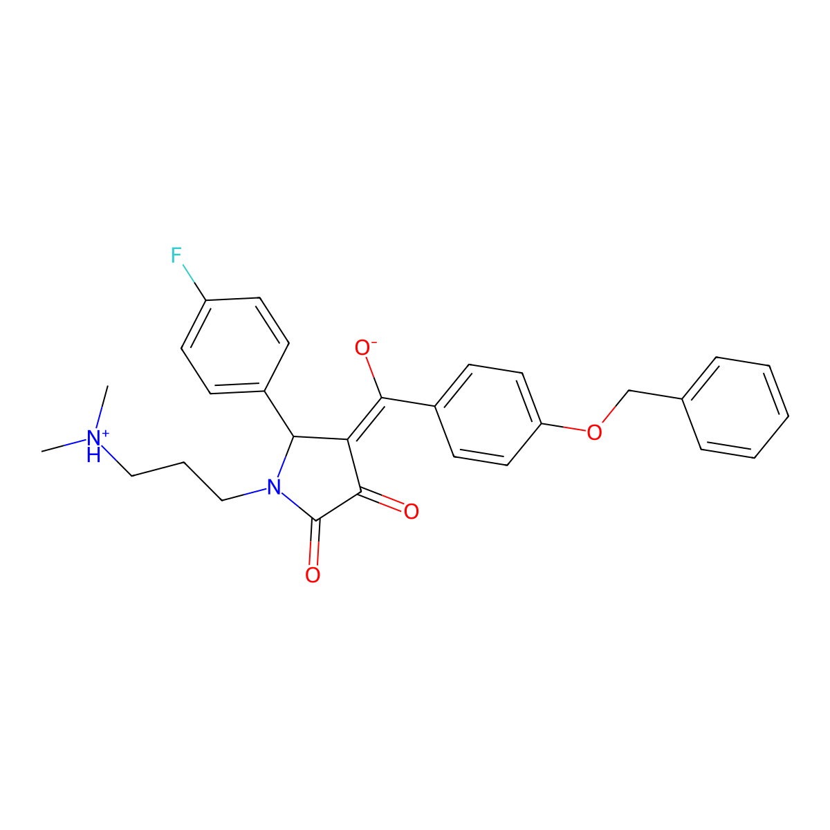 4-[4-(benzyloxy)benzoyl]-1-[3-(dimethylamino)propyl]-5-(4-fluorophenyl)-3-hydroxy-2,5-dihydro-1H-pyrrol-2-one molecular structure, CAS 845806-32-8