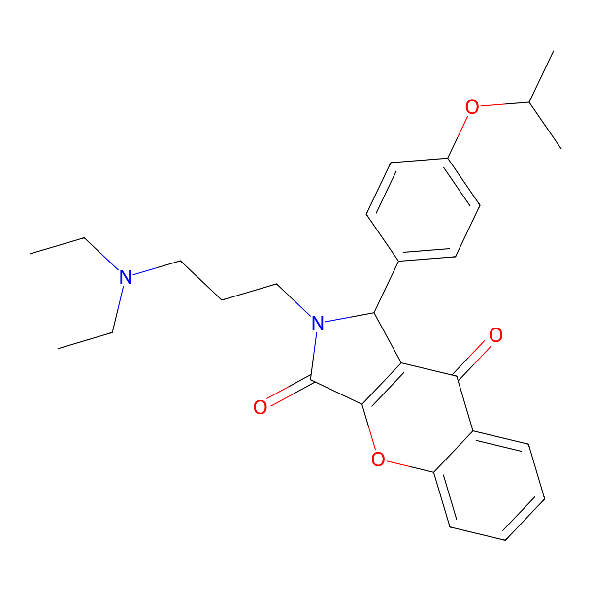 2-(3-(Diethylamino)propyl)-1-(4-isopropoxyphenyl)-1,2-dihydrochromeno[2,3-c]pyrrole-3,9-dione molecular structure, CAS 845806-79-3