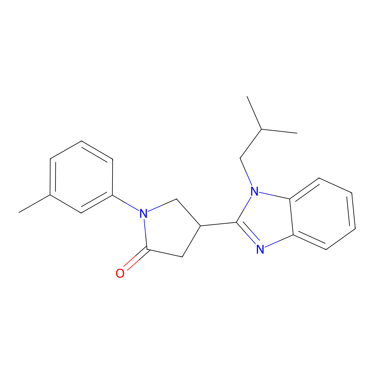 4-(1-isobutyl-1H-benzo[d]imidazol-2-yl)-1-(m-tolyl)pyrrolidin-2-one molecular structure, CAS 845809-23-6