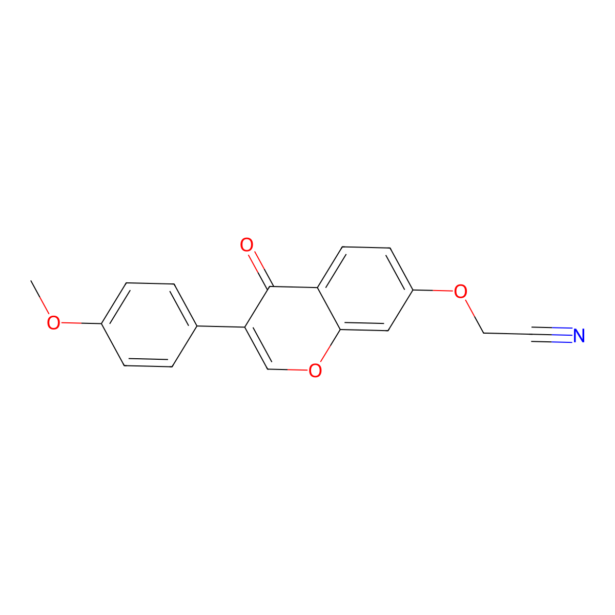 2-((3-(4-methoxyphenyl)-4-oxo-4H-chromen-7-yl)oxy)acetonitrile molecular structure, CAS 845809-52-1