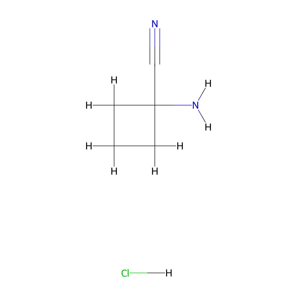 1-Aminocyclobutane-1-carbonitrile hydrochloride molecular structure, CAS 845821-84-3