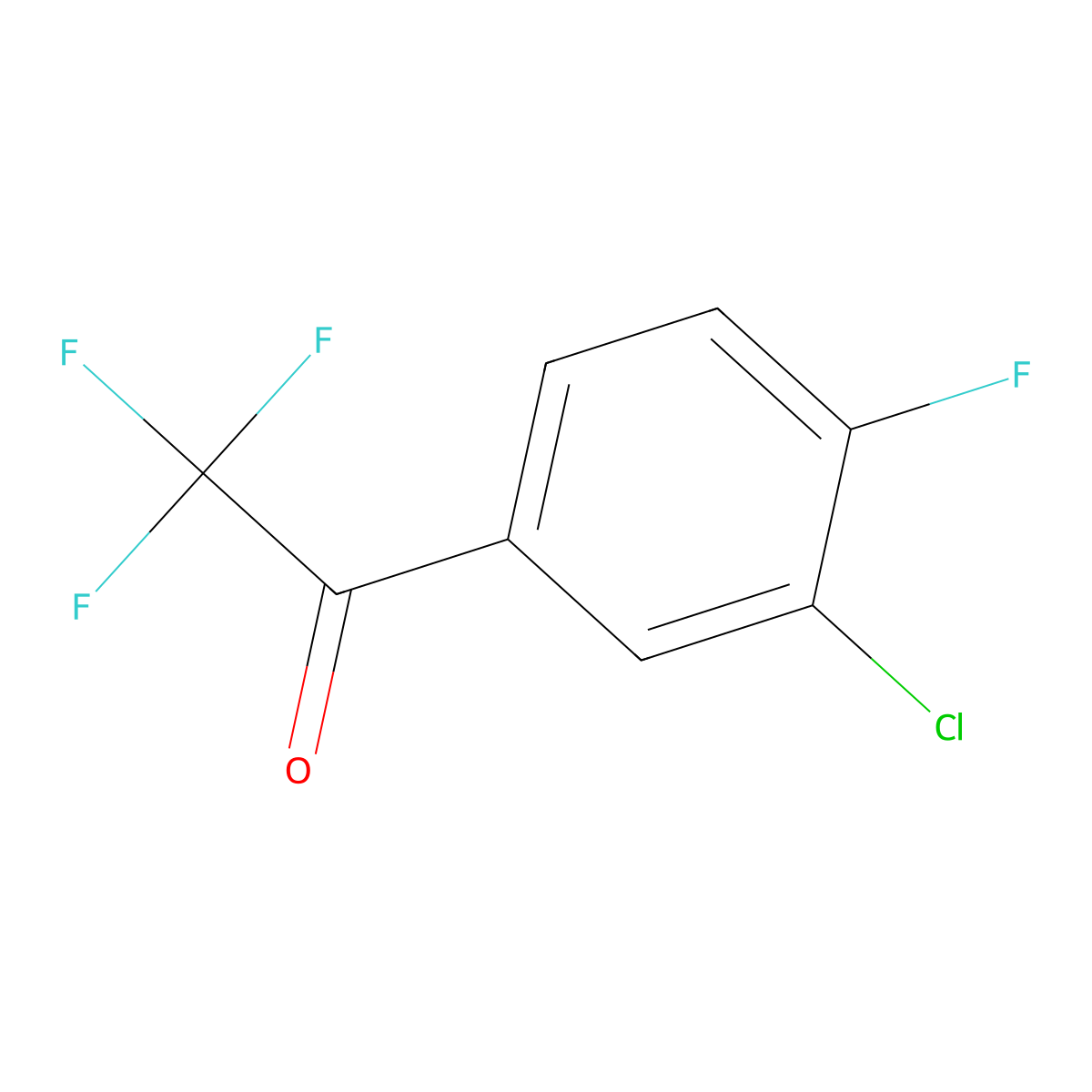 3'-Chloro-2,2,2,4'-tetrafluoroacetophenone molecular structure, CAS 845823-05-4
