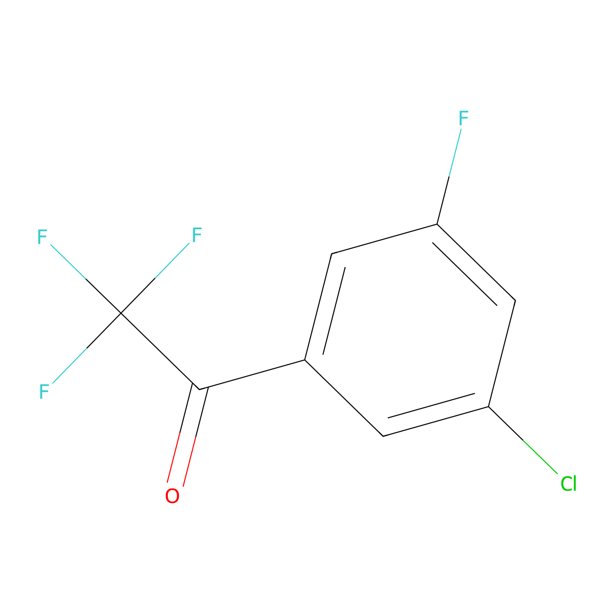 3'-Chloro-2,2,2,5'-tetrafluoroacetophenone molecular structure, CAS 845823-07-6