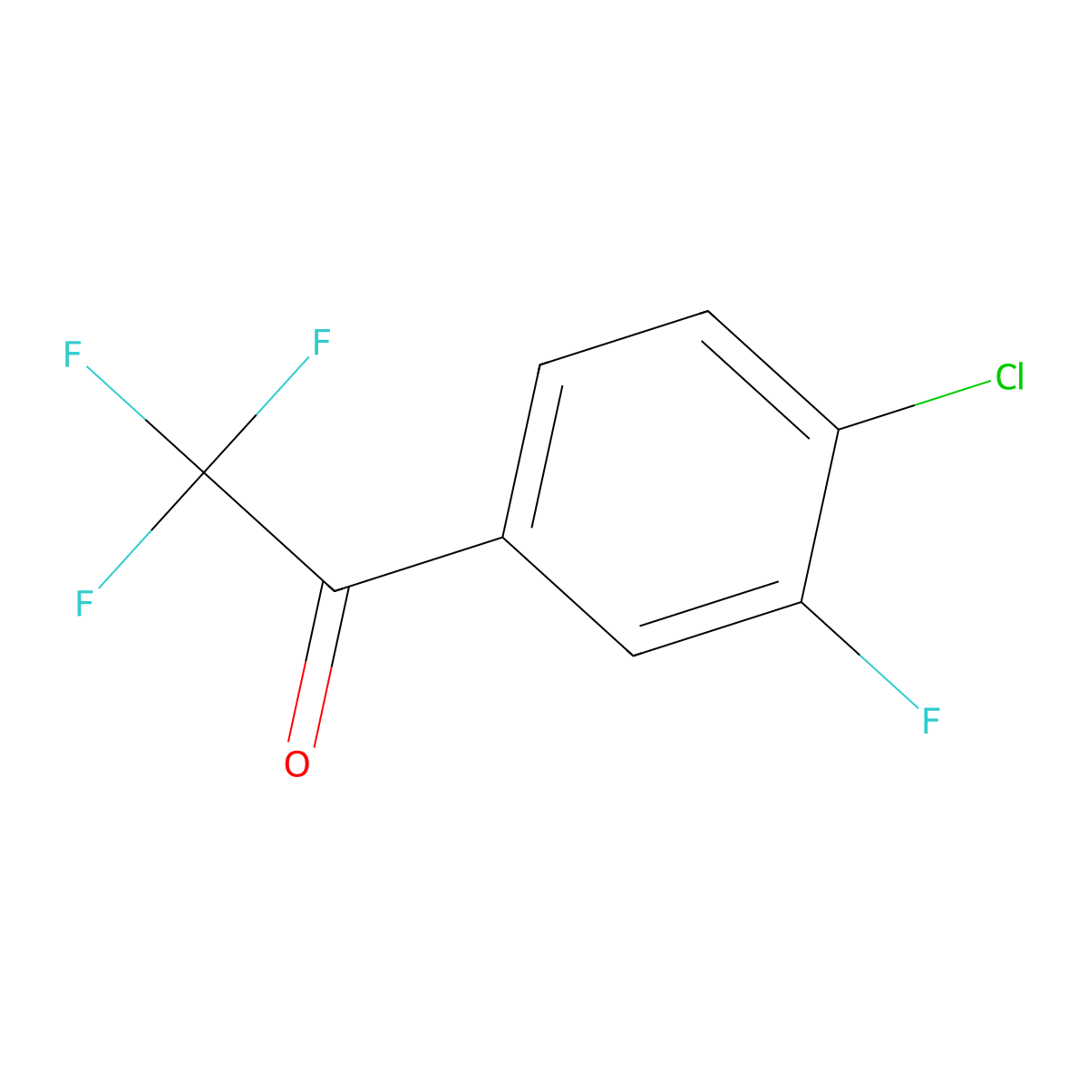 4'-Chloro-2,2,2,3'-tetrafluoroacetophenone molecular structure, CAS 845823-15-6