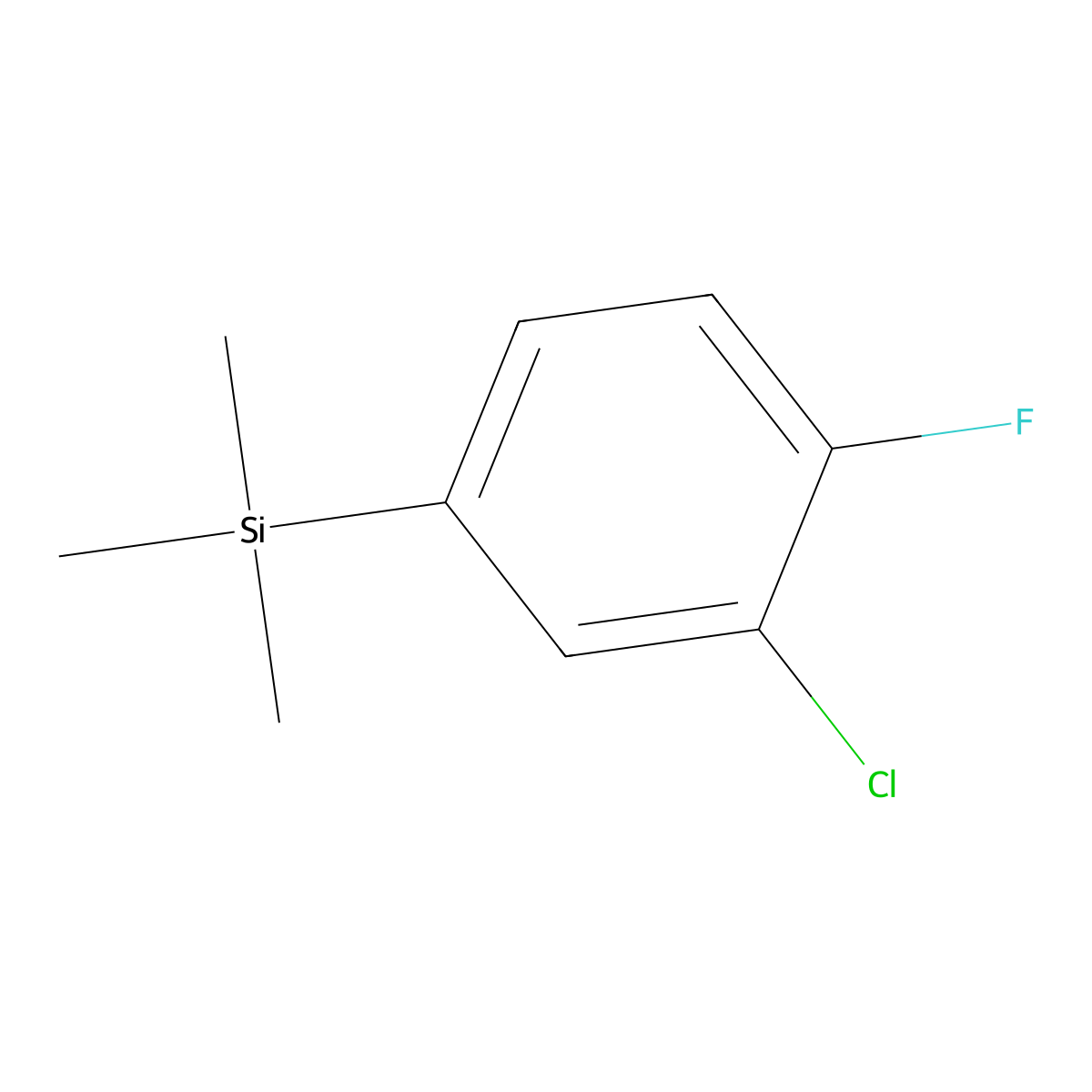(3-Chloro-4-fluorophenyl)trimethylsilane molecular structure, CAS 845823-20-3