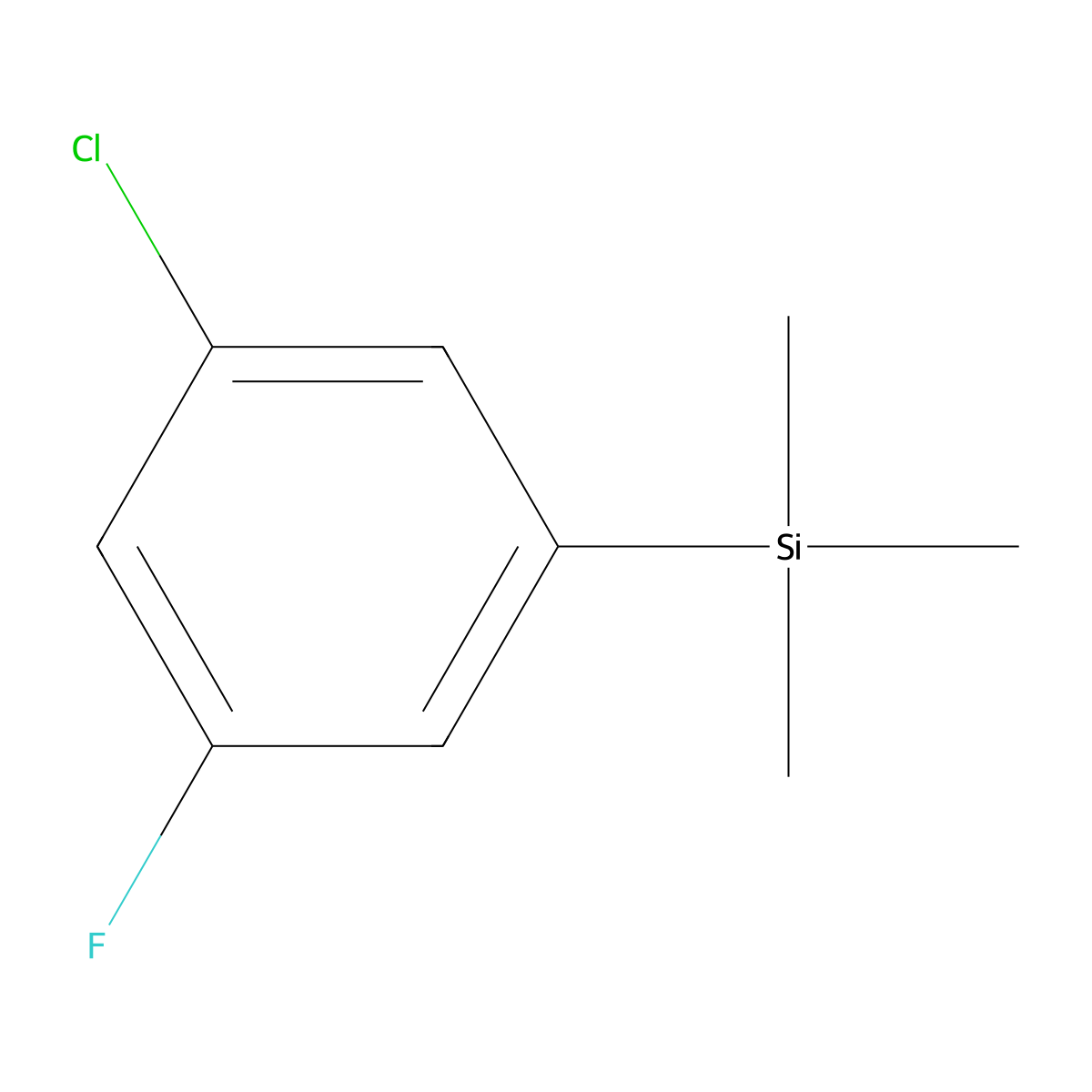 (3-Chloro-5-fluorophenyl)trimethylsilane molecular structure, CAS 845823-23-6
