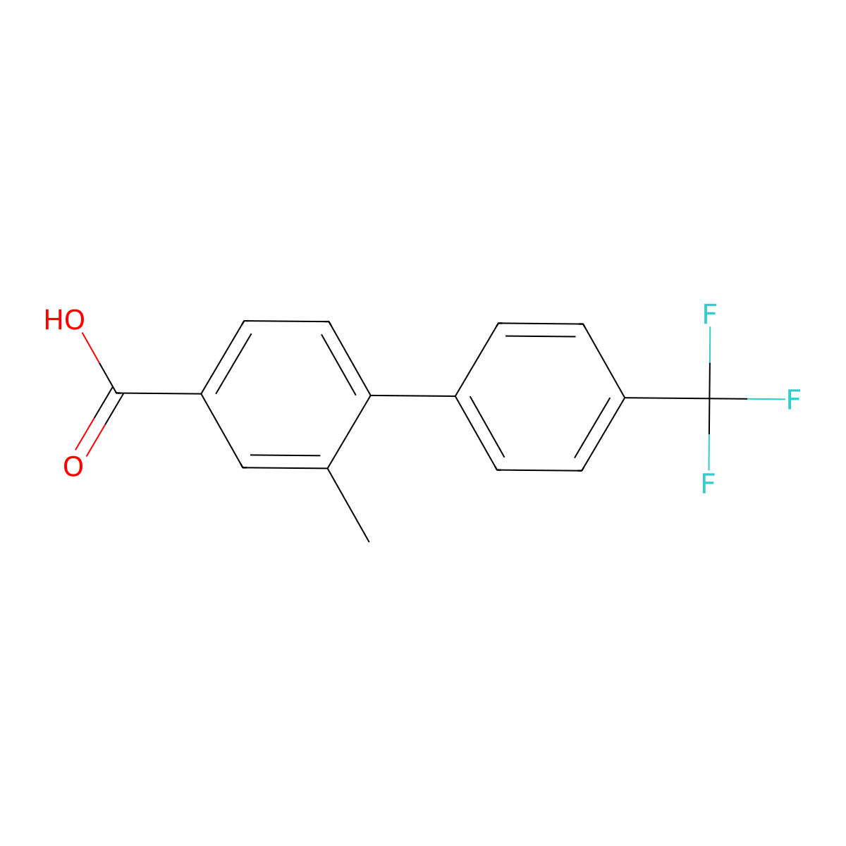 2-Methyl-4'-(trifluoromethyl)[1,1'-biphenyl]-4-carboxylic acid molecular structure, CAS 845826-90-6