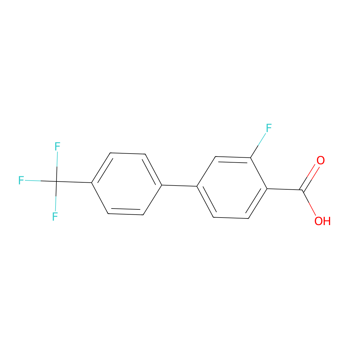 3-Fluoro-4'-(trifluoromethyl)-[1,1'-biphenyl]-4-carboxylic acid molecular structure, CAS 845826-91-7