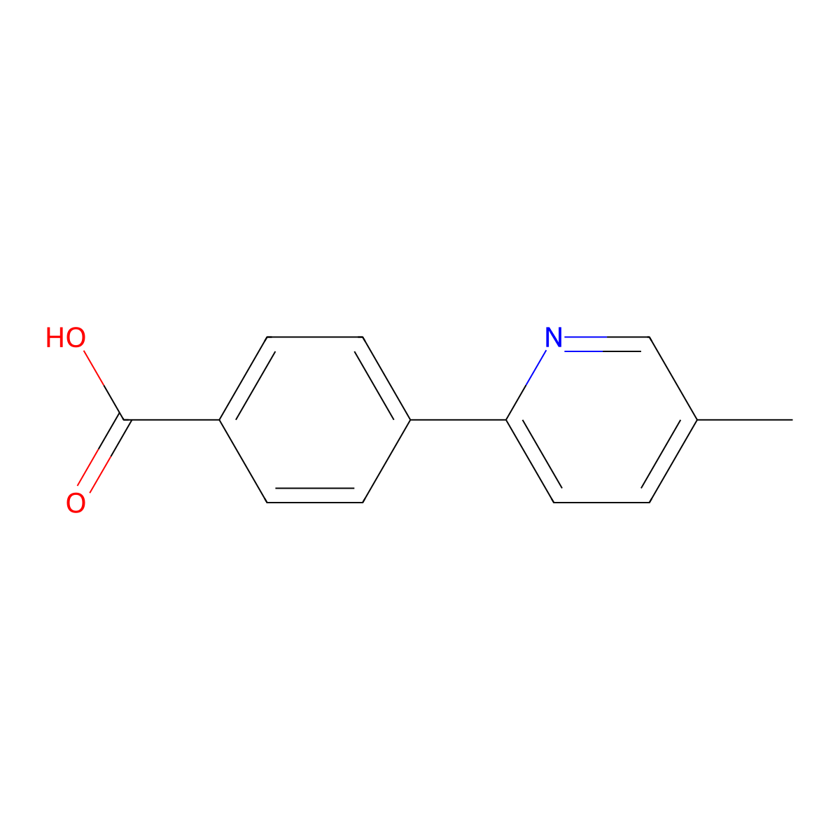 4-(5-Methylpyridin-2-yl)benzoic acid molecular structure, CAS 845826-92-8