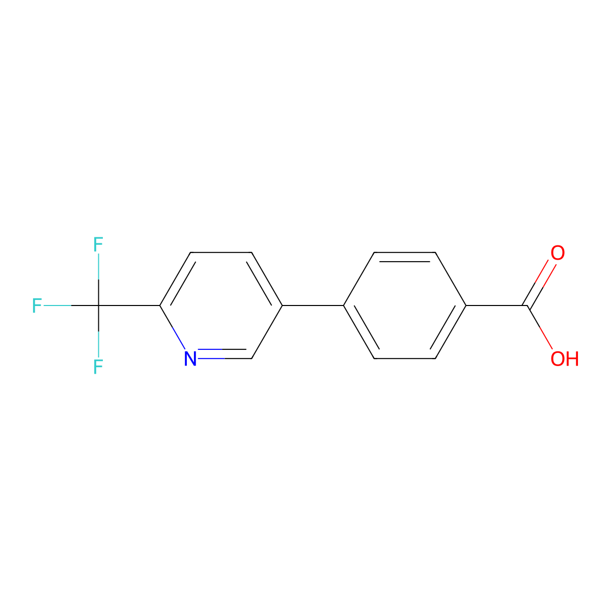 4-(6-(Trifluoromethyl)pyridin-3-yl)benzoic acid molecular structure, CAS 845826-95-1