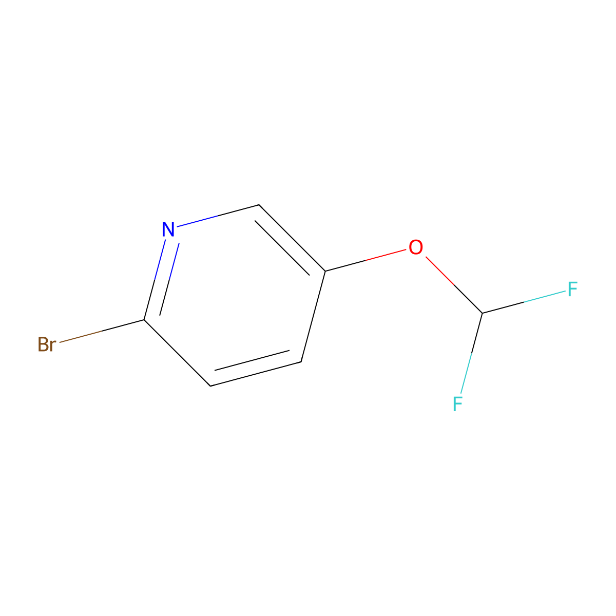 2-Bromo-5-(difluoromethoxy)pyridine molecular structure, CAS 845827-14-7