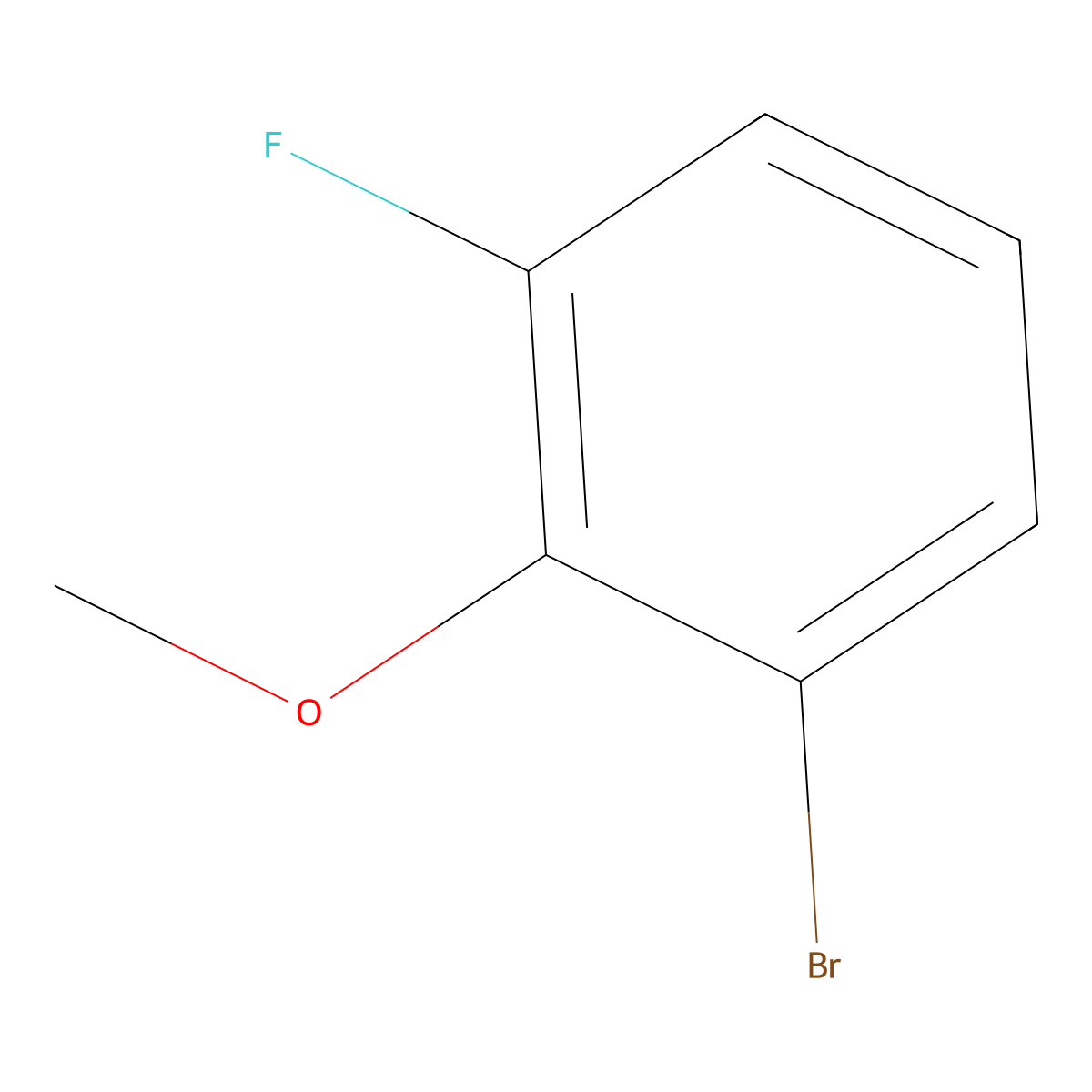 1-Bromo-3-fluoro-2-methoxybenzene molecular structure, CAS 845829-94-9