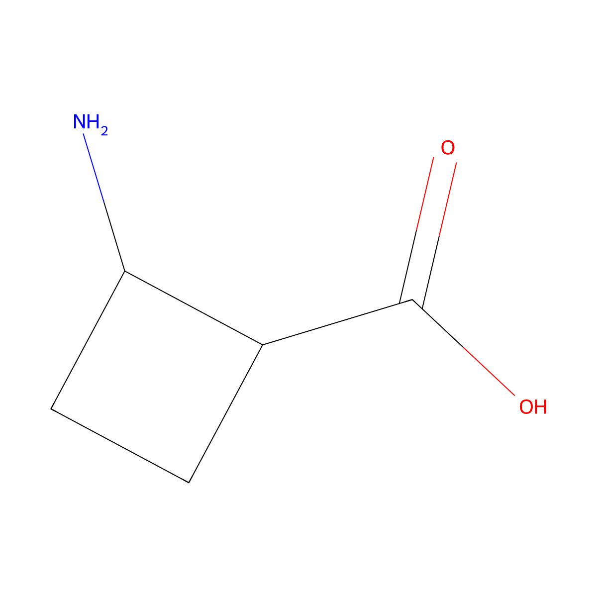 2-Aminocyclobutanecarboxylic acid, trans- molecular structure, CAS 84585-77-3