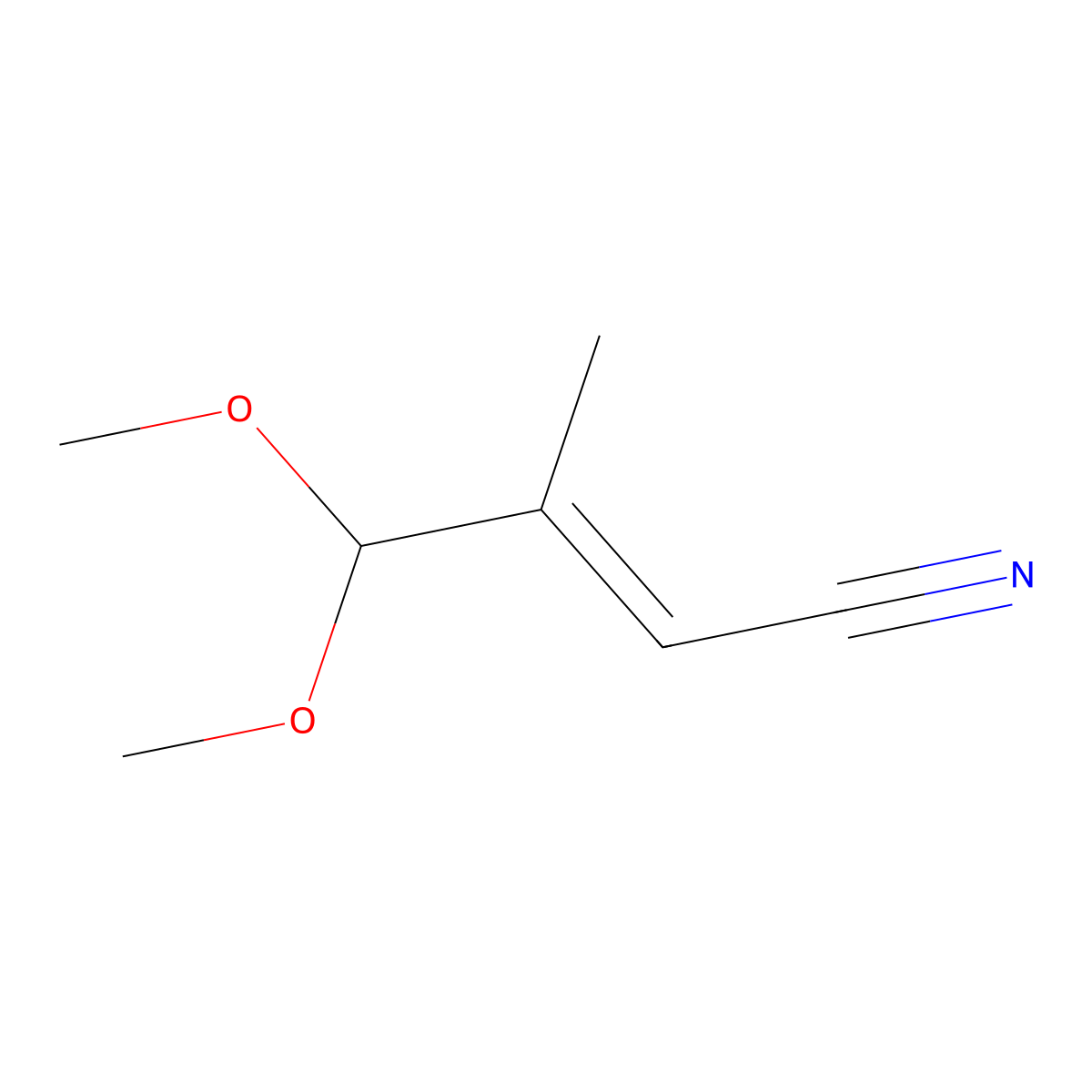 (E)-4,4-Dimethoxy-3-methylbut-2-enenitrile molecular structure, CAS 84586-19-6